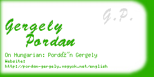 gergely pordan business card